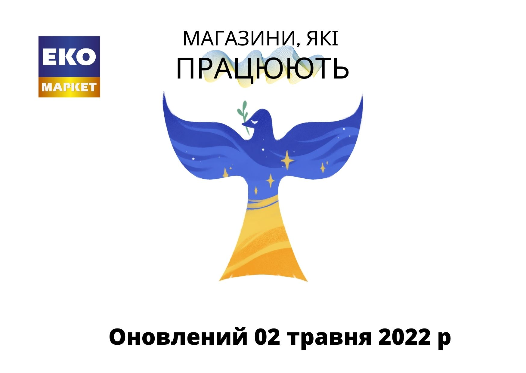 Магазини, які працюють (оновлено 02 травня 2022)